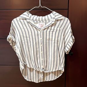 White with blue stripes Justice blouse